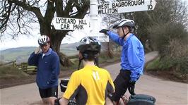 Birches Corner on Lydeard Hill, 15.6 miles into the ride